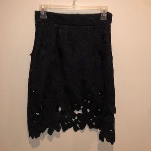 High waist High-Low Textured Midi Skirt